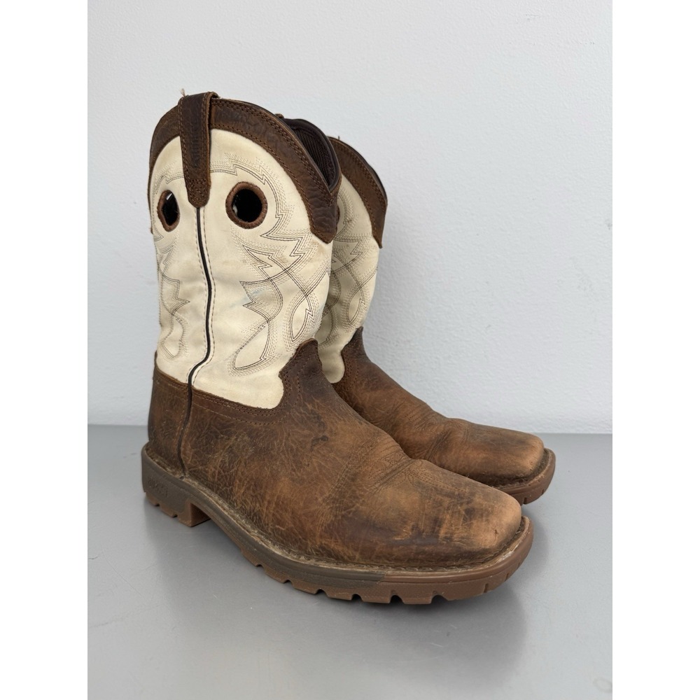 Rocky Youth Legacy 32 Cowboy Boots Boys 7M Brown Leather Square Toe Western Work